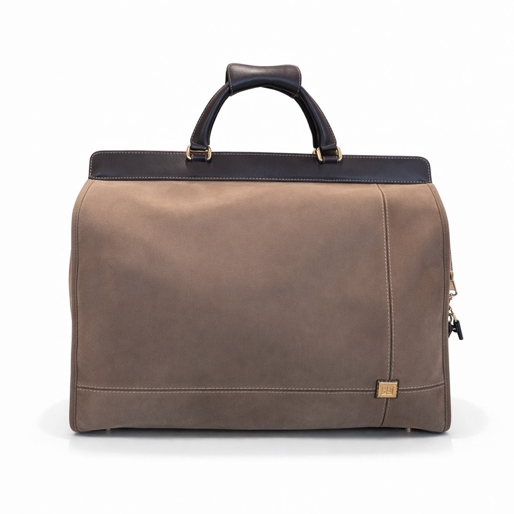 DVF Diane Von Furstenberg Garment Weekender CarryOn Leather Travel Bag w Gold HW - Picture 2 of 16